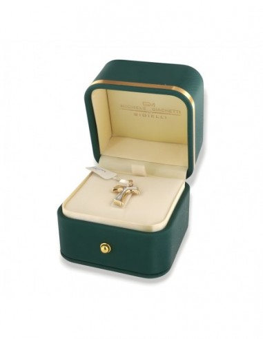 Ciondolo Oro Giallo Croce Madre Perla Diamante 0,01Ct [a8c1d4bc]