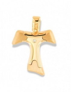 Ciondolo Oro Giallo Croce Diamante Centrale 0,01Ct [d8f2a6bd]
