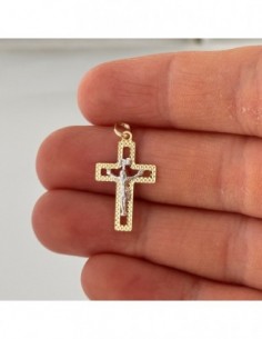 Ciondolo Oro GIallo Croce Forata Gesù Rilievo [29c82816] 2