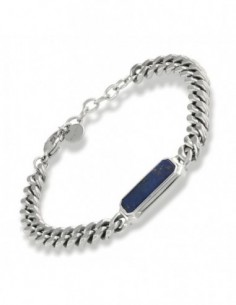 Bracciale Acciaio Grumetta Lapislazzulo Piastra [b2f31b80]