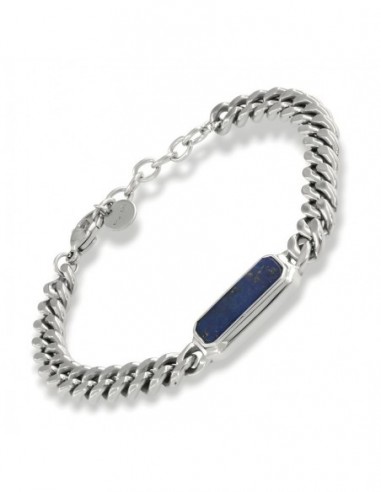 Bracciale Acciaio Grumetta Lapislazzulo Piastra [b2f31b80]
