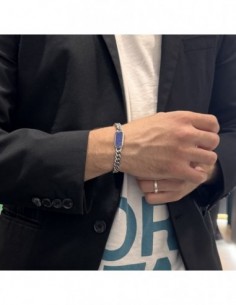 Bracciale Acciaio Grumetta Lapislazzulo Piastra [b2f31b80] 2