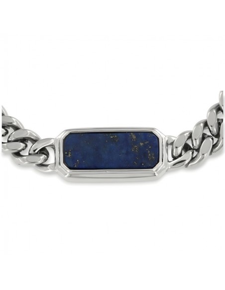 Bracciale Acciaio Grumetta Lapislazzulo Piastra [35d2cddc]