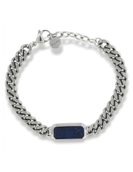 Bracciale Acciaio Grumetta Lapislazzulo Piastra [879f4bc6]