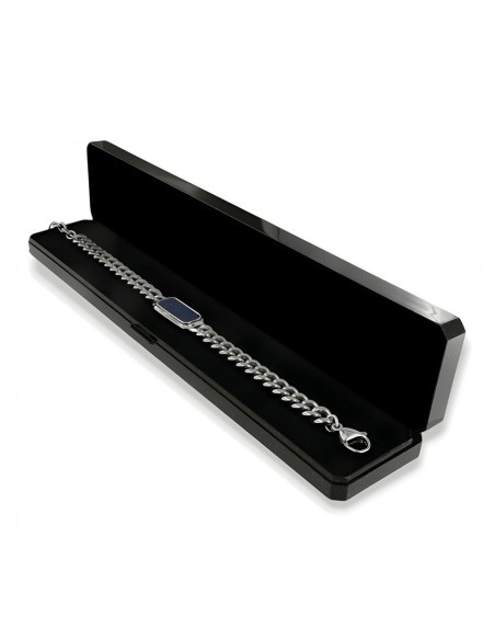 Bracciale Acciaio Grumetta Lapislazzulo Piastra [5eb908cb]
