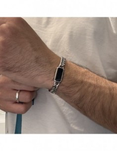 Bracciale Acciaio Grumetta Onice Centrale [ebf2ee62] 2