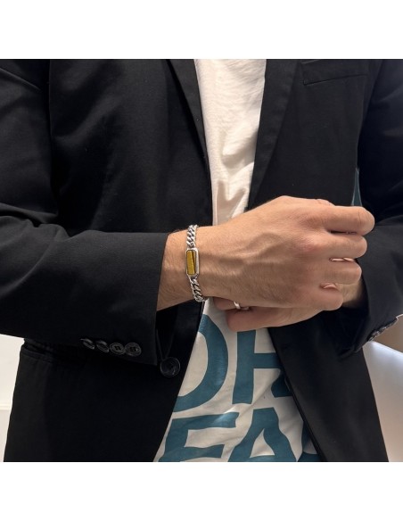 Bracciale Acciaio Grumetta Agata Centrale [8802b801]