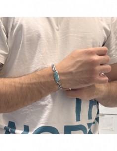 Bracciale Acciaio Grumetta Turchese Centrale [5cef2f66] 2