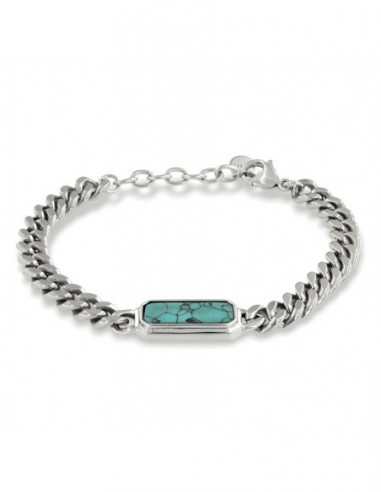 Bracciale Acciaio Grumetta Turchese Centrale [28a4ed1f]