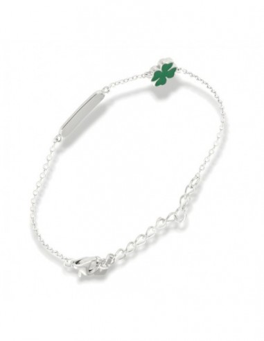 Bracciale Argento Rodiato Neonato Quadrifoglio [1ea0e8ad]
