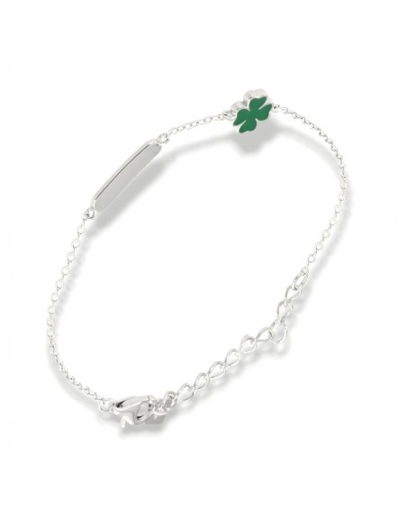 Bracciale Argento Rodiato Neonato Quadrifoglio [1ea0e8ad]
