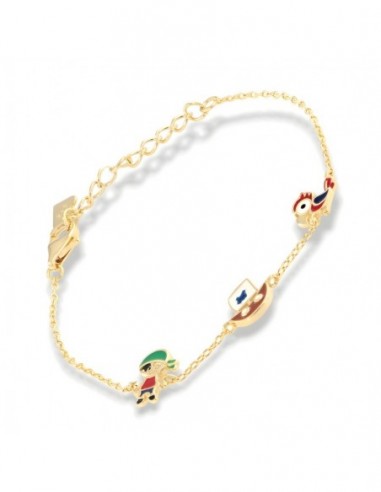 Bracciale Argento Dorato Neonato Pirata [3871f737]