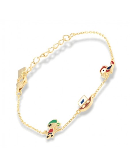 Bracciale Argento Dorato Neonato Pirata [3871f737]