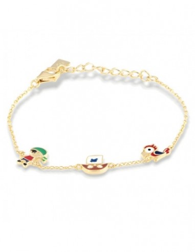 Bracciale Argento Dorato Neonato Pirata [fa341435]