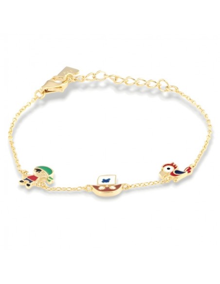 Bracciale Argento Dorato Neonato Pirata [fa341435]
