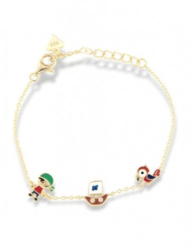 Bracciale Argento Dorato Neonato Pirata [4d29d531]
