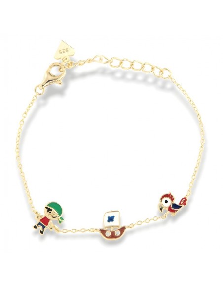 Bracciale Argento Dorato Neonato Pirata [4d29d531]