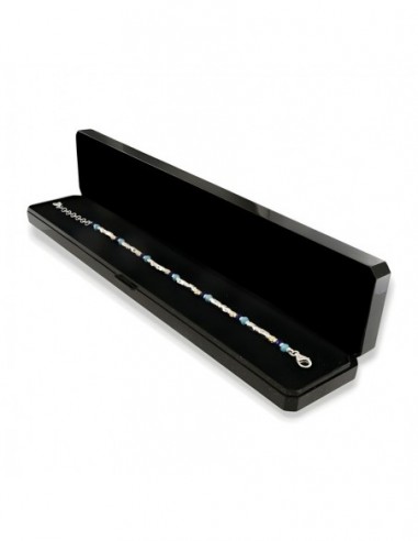Bracciale Argento Rodiato Perline Blu Pepite [93d03ca3]