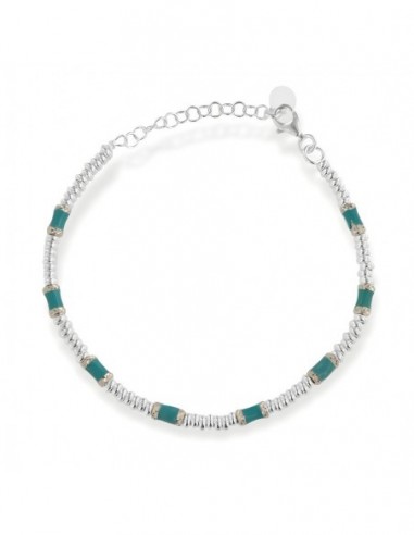 Bracciale Argento Rodiato Pepite Azzurre Rondelle [d6376f37]