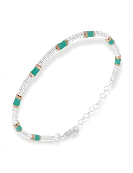 Bracciale Argento Rodiato Pepite Celesti Rondelle [e54528ba]