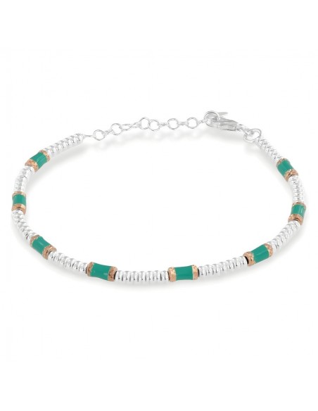 Bracciale Argento Rodiato Pepite Celesti Rondelle [11b9e4b7]