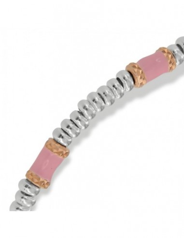 Bracciale Argento Rodiato Pepite Rosa Rondelle [81aea8ac]