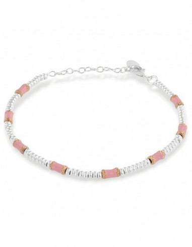 Bracciale Argento Rodiato Pepite Rosa Rondelle [84feefb2]