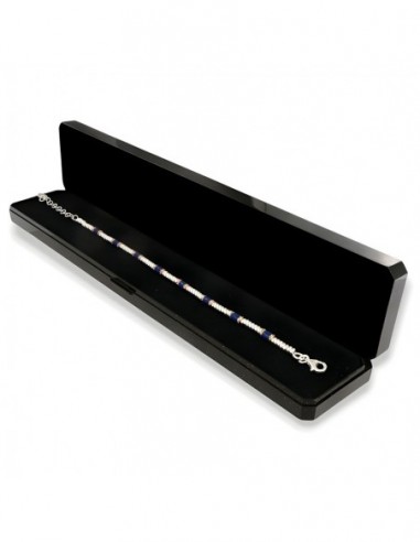 bracciale Argento Rodiato pepite Blu Rondelle [6d69b5ba]