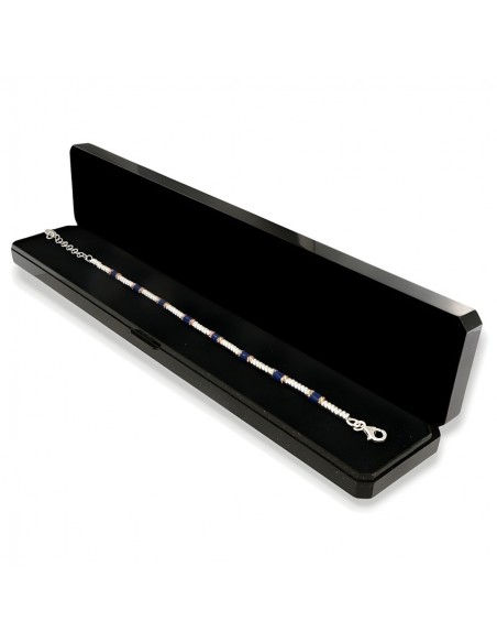 bracciale Argento Rodiato pepite Blu Rondelle [6d69b5ba]