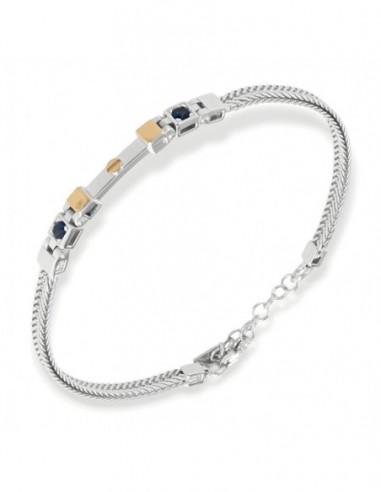 Bracciale Argento Rodiato Quadrispiga Zirconi Blu [7cd515fa]