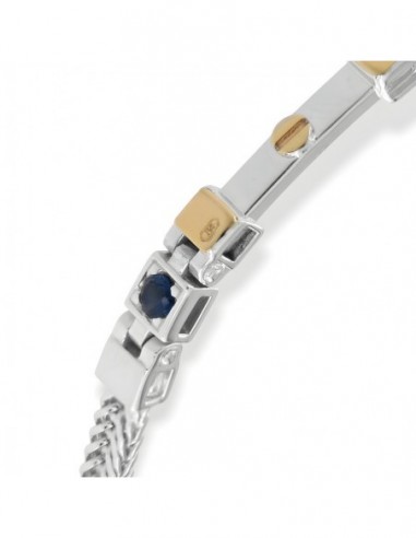 Bracciale Argento Rodiato Quadrispiga Zirconi Blu [1b6e839d]