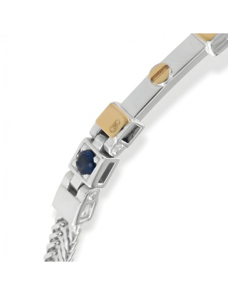 Bracciale Argento Rodiato Quadrispiga Zirconi Blu [1b6e839d]