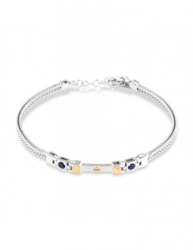 Bracciale Argento Rodiato Quadrispiga Zirconi Blu [1e3ec483]