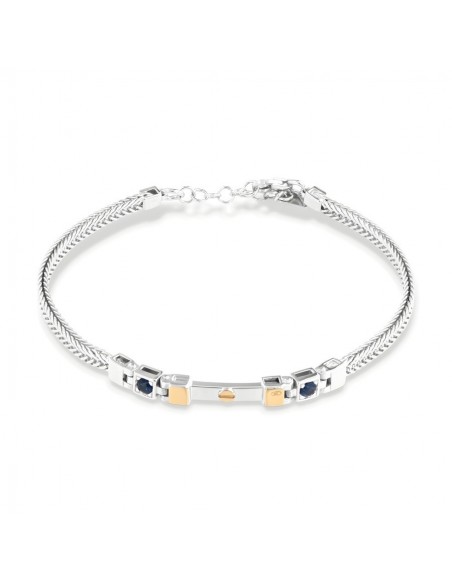 Bracciale Argento Rodiato Quadrispiga Zirconi Blu [1e3ec483]