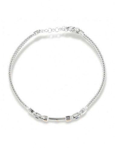 Bracciale Argento Rodiato Quadrispiga Zirconi Blu [a9230587]