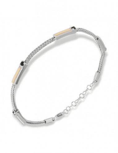 Bracciale Argento Rodiato Quadrispiga Zirconi Neri [a0140c28]