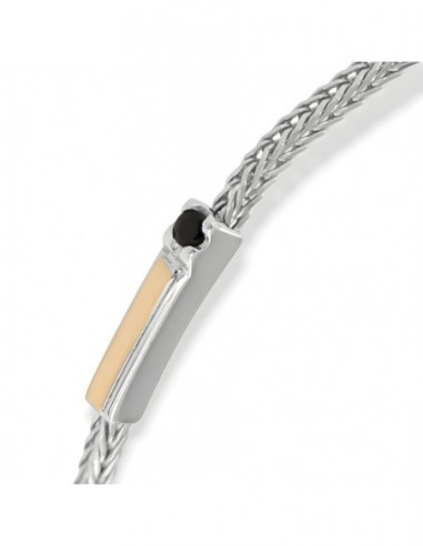 Bracciale Argento Rodiato Quadrispiga Zirconi Neri [acf4ee41]