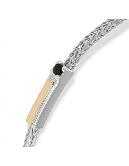 Bracciale Argento Rodiato Quadrispiga Zirconi Neri [acf4ee41]