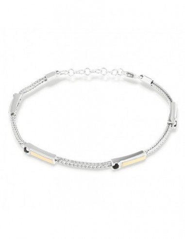 Bracciale Argento Rodiato Quadrispiga Zirconi Neri [a9a4a95f]