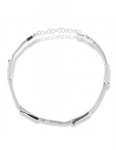 Bracciale Argento Rodiato Quadrispiga Zirconi Neri [1eb9685b]