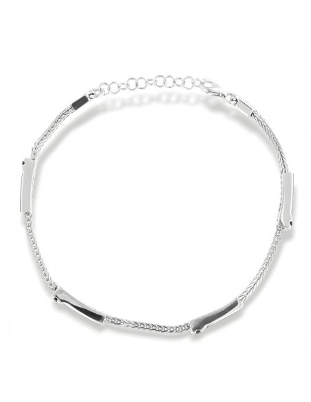 Bracciale Argento Rodiato Quadrispiga Zirconi Neri [1eb9685b]