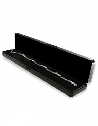 Bracciale Argento Rodiato Quadrispiga Zirconi Neri [c79f2b56]