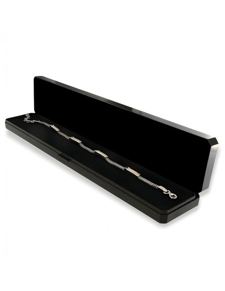 Bracciale Argento Rodiato Quadrispiga Zirconi Neri [c79f2b56]