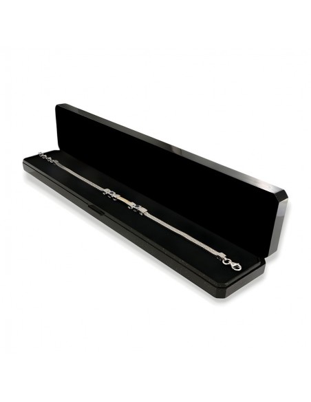Bracciale Argento Rodiato Piastra Oro Zirconi Blu [1bf13eee]