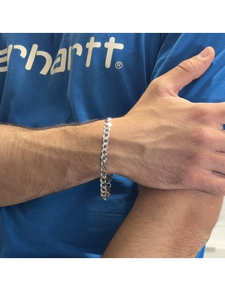 Bracciale Argento Rodiato Grumetta Sfaccettata 8,80 Grammi [93c2d770]