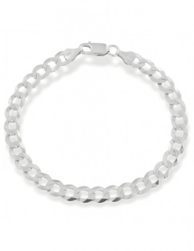 Bracciale Argento Rodiato Grumetta Sfaccettata 8,80 Grammi [9692906e]