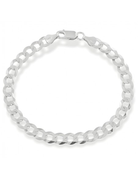 Bracciale Argento Rodiato Grumetta Sfaccettata 8,80 Grammi [9692906e]