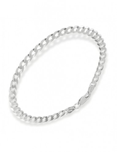 Bracciale Argento Rodiato Grumetta Sfaccettata 5,70grammi [e407f324]
