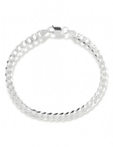 Bracciale Argento Rodiato Grumetta Sfaccettata 5,70grammi [519bb736]