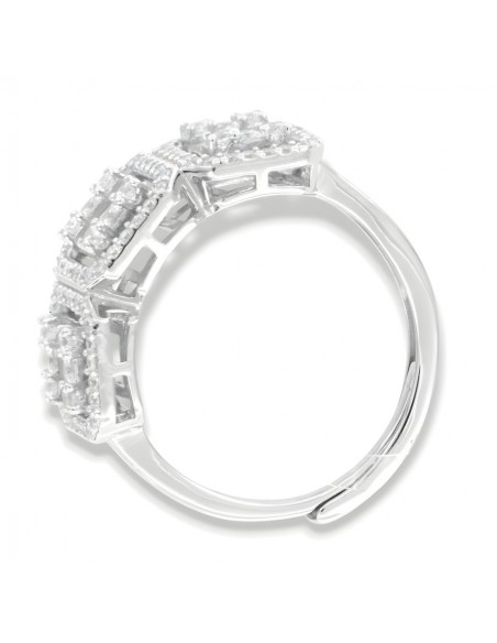 Anello Argento Rodiato Trilogy  Zirconi Baguette Bianchi [ce914c59]